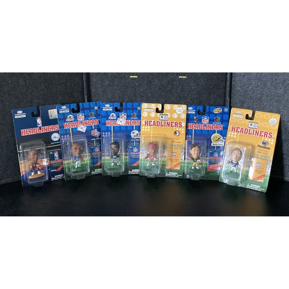 Lot‎ of 6 Corinthian Headliners NFL NBA NCAA Deion Favre Stackhouse & more